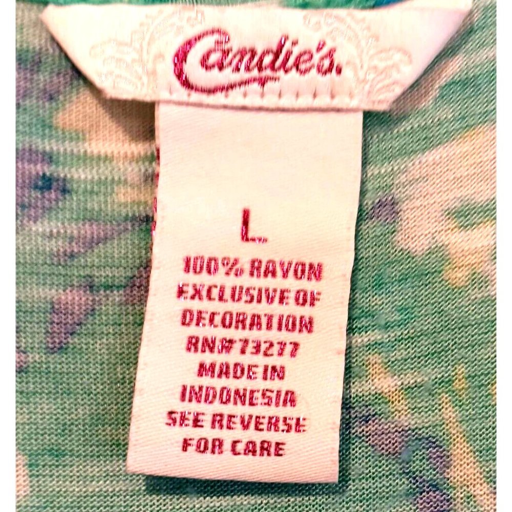 Candies Multi-Tiered Tank Top Womens Large Multicolor Lace Sleeveless 100% Rayon - Picture 3 of 7